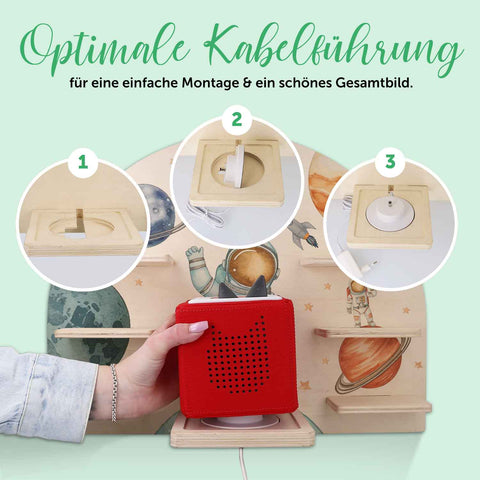 Étagère Toniebox pour chambre d'enfant - Astronaute - Personnalisée avec nom