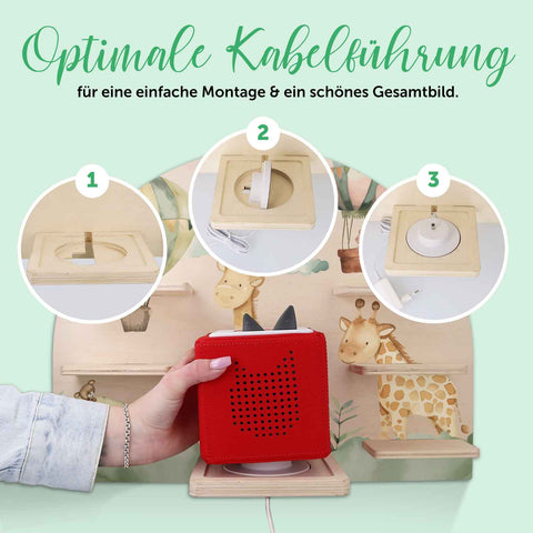 Étagère Toniebox pour chambre d'enfant - Girafe - Personnalisée avec nom
