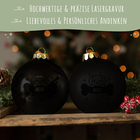 Grawerowana bombka bożonarodzeniowa - zwierzę domowe - pies i kot