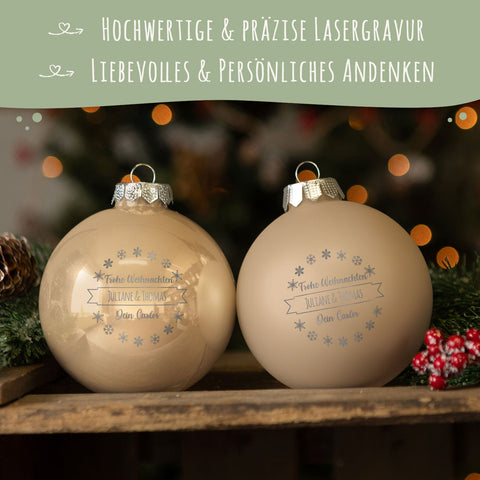Boule de Noël gravée avec texte personnalisé