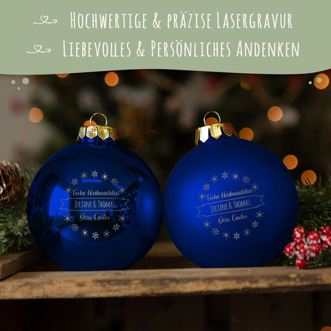 Boule de Noël gravée avec texte personnalisé