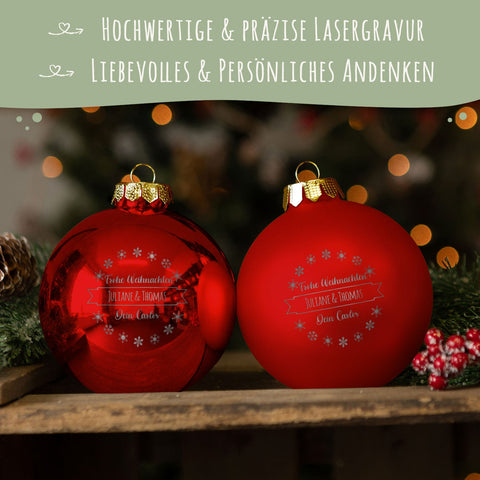 Boule de Noël gravée avec texte personnalisé