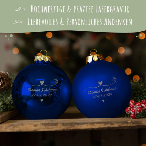 Grawerowana bombka - Para zakochanych