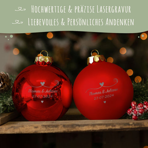 Grawerowana bombka - Para zakochanych