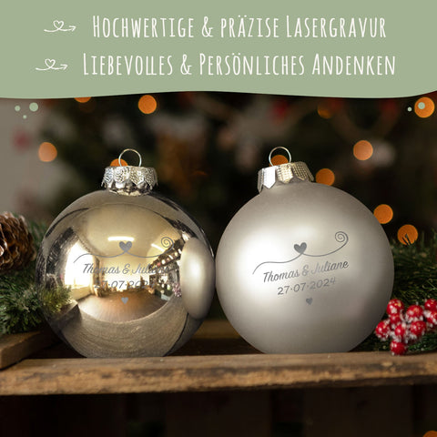 Grawerowana bombka - Para zakochanych
