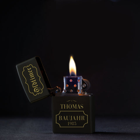 eFinesse x ZIPPO Personalizowana zapalniczka szturmowa - Oldtimer - Wiatroodporna i trwała - Wielokrotnego użytku
