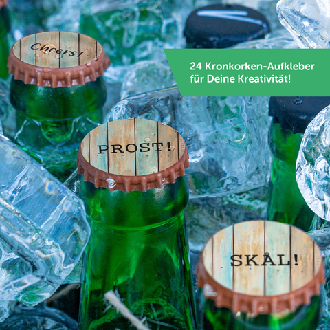 Banderola na skrzynkę piwa DIY z 24 naklejkami na kapsle - Hoppy Beersday