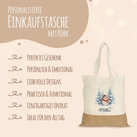 Torba na zakupy korkowa - Śnieżne zwierzęta