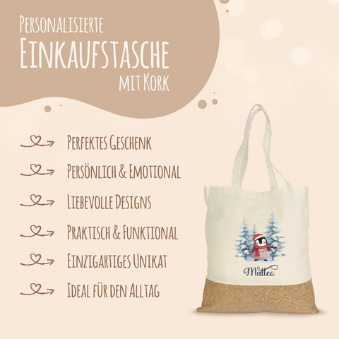 Torba na zakupy korkowa - Śnieżne zwierzęta
