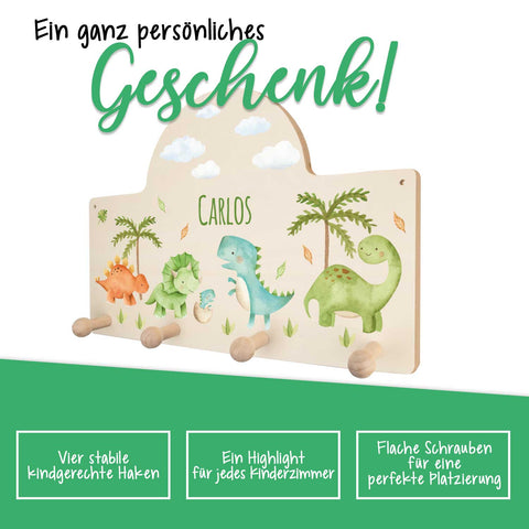 Portemanteau personnalisé pour chambre d'enfant - Dino