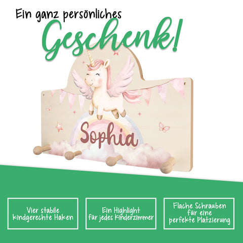 Garde-robe personnalisée pour chambre d'enfant - Licorne