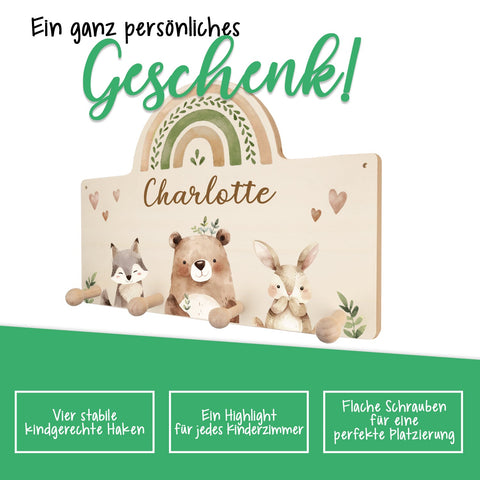 Personalizowana garderoba do pokoju dziecięcego - zwierzęta leśne