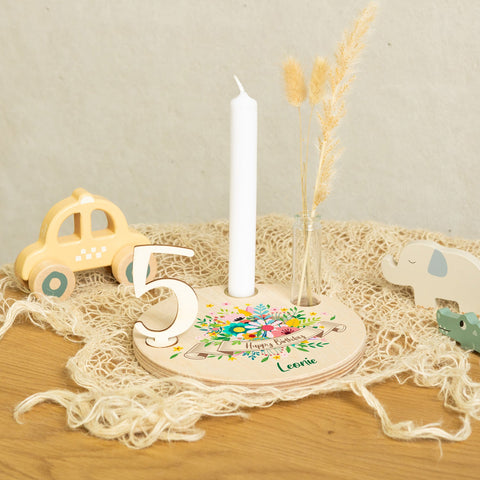 Assiette d'anniversaire imprimée pour enfants - Fleurs