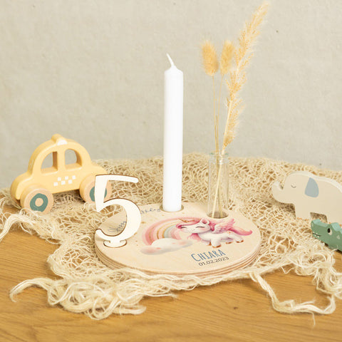 Assiette d'anniversaire imprimée pour enfants - Licorne