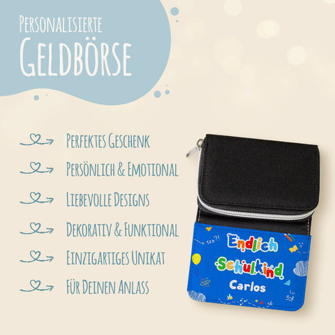 Portfel z nadrukiem na rozpoczęcie nauki w szkole - Nareszcie uczeń!