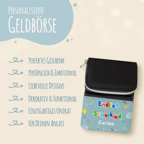 Portfel z nadrukiem na rozpoczęcie nauki w szkole - Nareszcie uczeń!