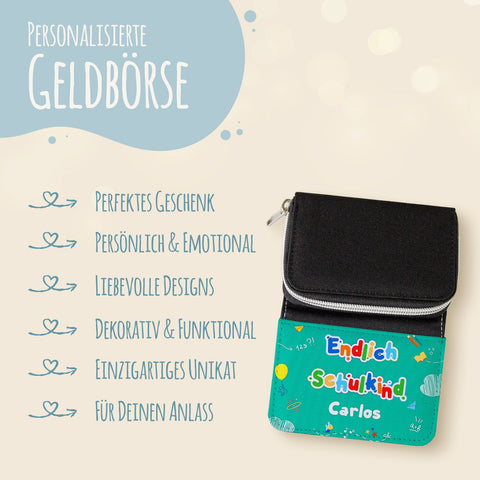 Portfel z nadrukiem na rozpoczęcie nauki w szkole - Nareszcie uczeń!