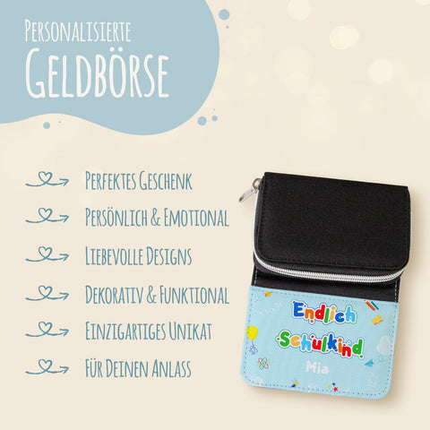Portfel z nadrukiem na rozpoczęcie nauki w szkole - Nareszcie uczeń!