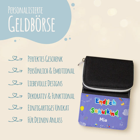 Portfel z nadrukiem na rozpoczęcie nauki w szkole - Nareszcie uczeń!