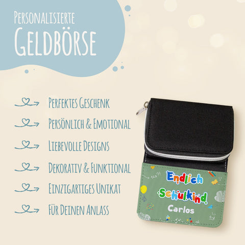 Portfel z nadrukiem na rozpoczęcie nauki w szkole - Nareszcie uczeń!