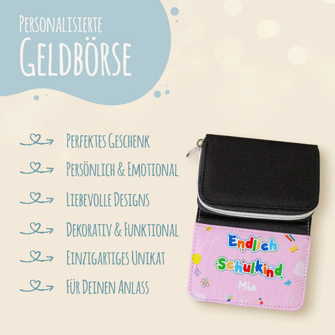 Portfel z nadrukiem na rozpoczęcie nauki w szkole - Nareszcie uczeń!