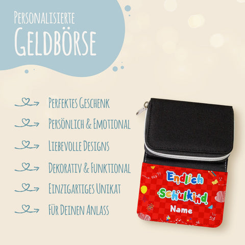 Portfel z nadrukiem na rozpoczęcie nauki w szkole - Nareszcie uczeń!