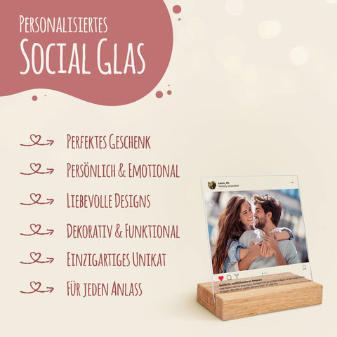 Twój post jako "socialglass" ze zdjęciem i wybranym tekstem - prezent social media