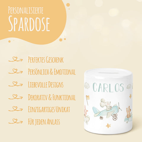 Skarbonka ceramiczna – samoloty i samochody