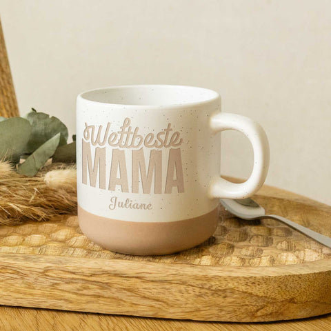 Grawerowany kubek kamionkowy - Najlepsza Mama na świecie