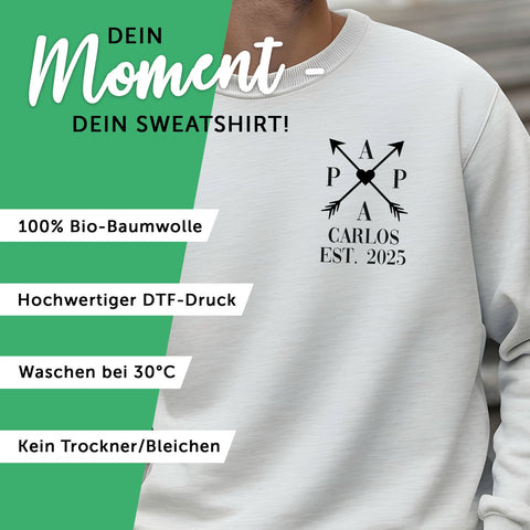 Sweat-shirt personnalisé pour hommes - PAPA FONDÉ. Flèches croisées