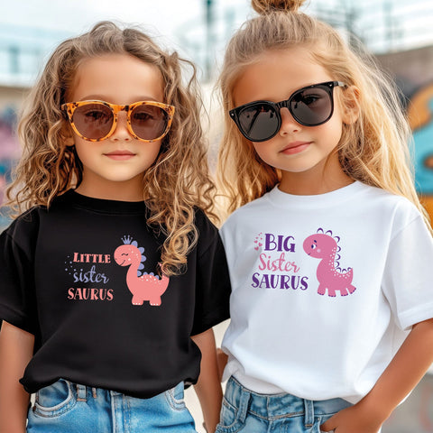 Bedrucktes T-Shirt für Kinder - Big Sister Saurus