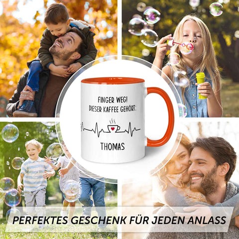 Kubek z nadrukiem i napisem – Ręce precz!