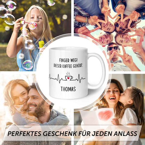 Bedruckte Tasse mit Spruch - Finger Weg!