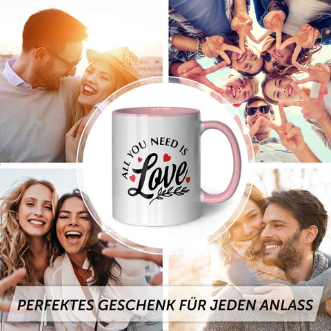Bedruckte Tasse mit Spruch - All you need is love