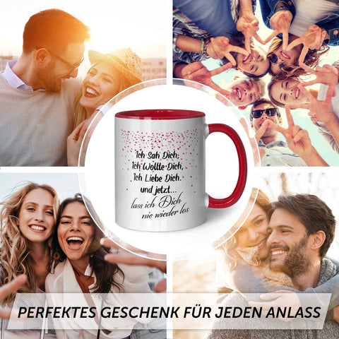 Bedruckte Tasse mit Spruch - Ich sah dich