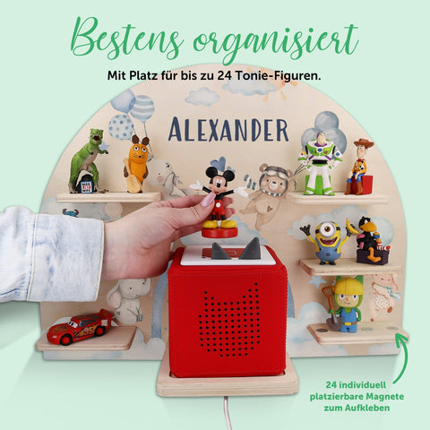 Étagère Toniebox pour chambre d'enfant - Ballon - Personnalisée avec nom