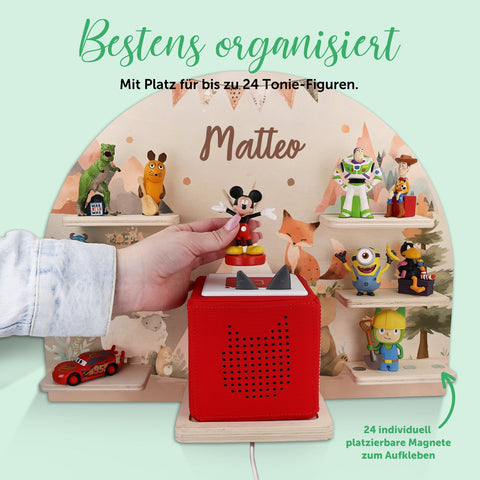 Étagère Toniebox pour chambre d'enfant - Camping - Personnalisable avec prénom
