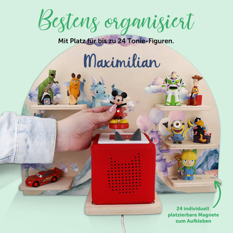 Étagère Toniebox pour chambre d'enfant - Dragon - Personnalisée avec nom