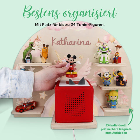 Étagère Toniebox pour chambre d'enfant - Licorne - Personnalisée avec nom