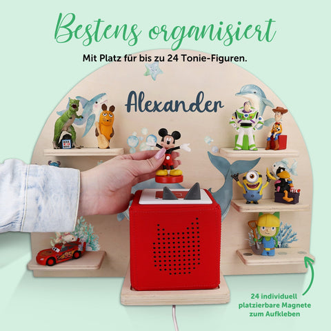 Étagère Toniebox pour chambre d'enfant - Mer - Personnalisée avec nom