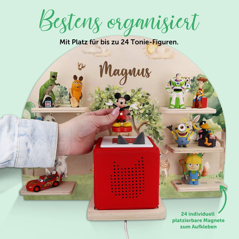 Półka na Toniebox do pokoju dziecięcego - Las - Personalizowana imieniem