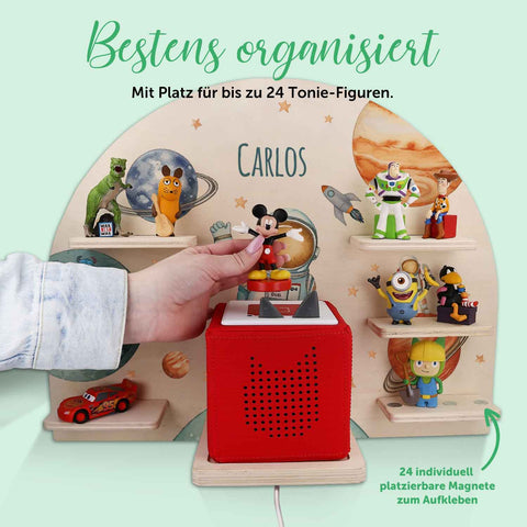 Étagère Toniebox pour chambre d'enfant - Astronaute - Personnalisée avec nom