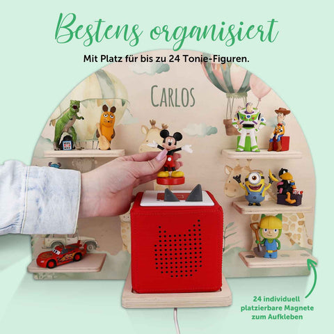 Étagère Toniebox pour chambre d'enfant - Girafe - Personnalisée avec nom