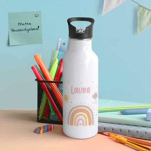 Bouteille isotherme imprimée en acier inoxydable - Rainbow Pastel