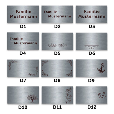 Graviertes Edelstahl Türschild
