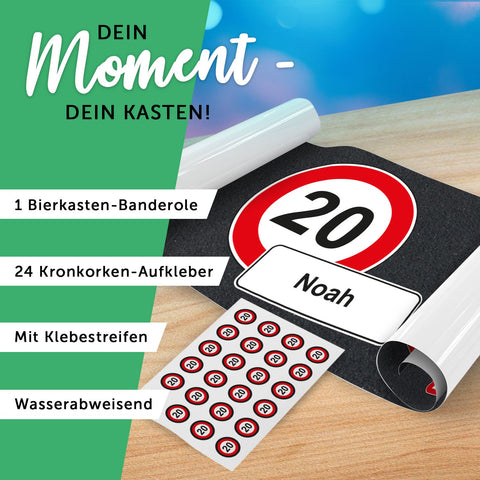 Opaska na skrzynkę piwa DIY z 24 naklejkami na wieczko - Znaki drogowe