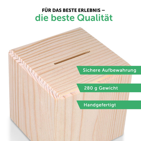 Spardose aus Holz - Regenbogen - mit Namen personalisiert