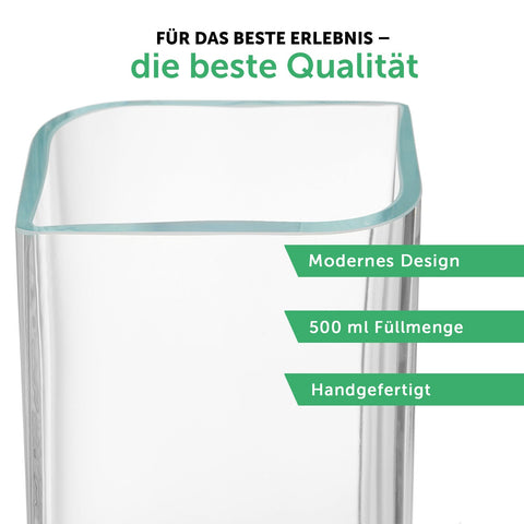 Blumenvase mit Gravur - Glück ist eine Freundin - Deko Vase als Geschenk