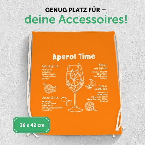Kolorowy worek gimnastyczny z nadrukiem DTF – Przepisy na Aperol
