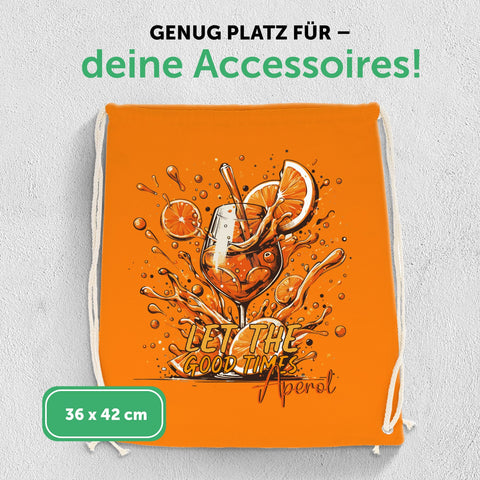 Kolorowy worek gimnastyczny z nadrukiem DTF - Let the good Times Aperol
